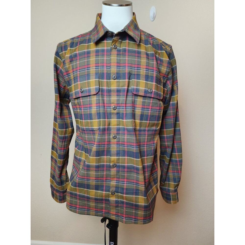 Mountain Hardwear Shirt Mens Large Button Long Sleeve Plaid Brown Orange